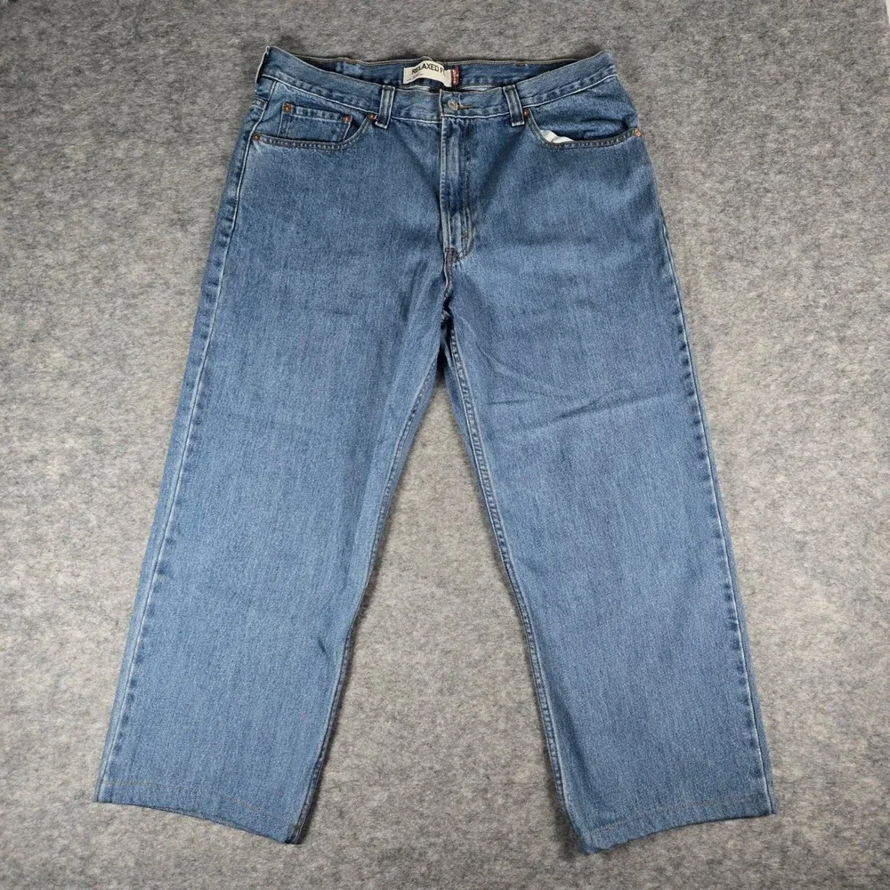 Levi's Mens Blue 550 Relaxed Fit Tapered Leg Denim Jeans 38x25